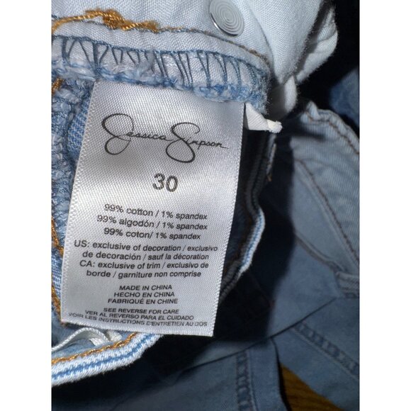 Jessica Simpson Tease High Rise Wide Leg Jeans 30 Light Wash Denim Sexy Boho Y2K - Picture 9 of 11